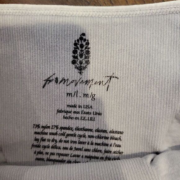 Free People Good Karma Square Neck Bra Ice Grey M/L - Picture 3 of 4